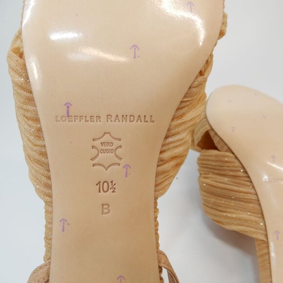 Loeffler Randall Dahlia Ankle Strap Knot Bow SANDALS Sz 10.5 Glitter Beauty NEW - Picture 15 of 16